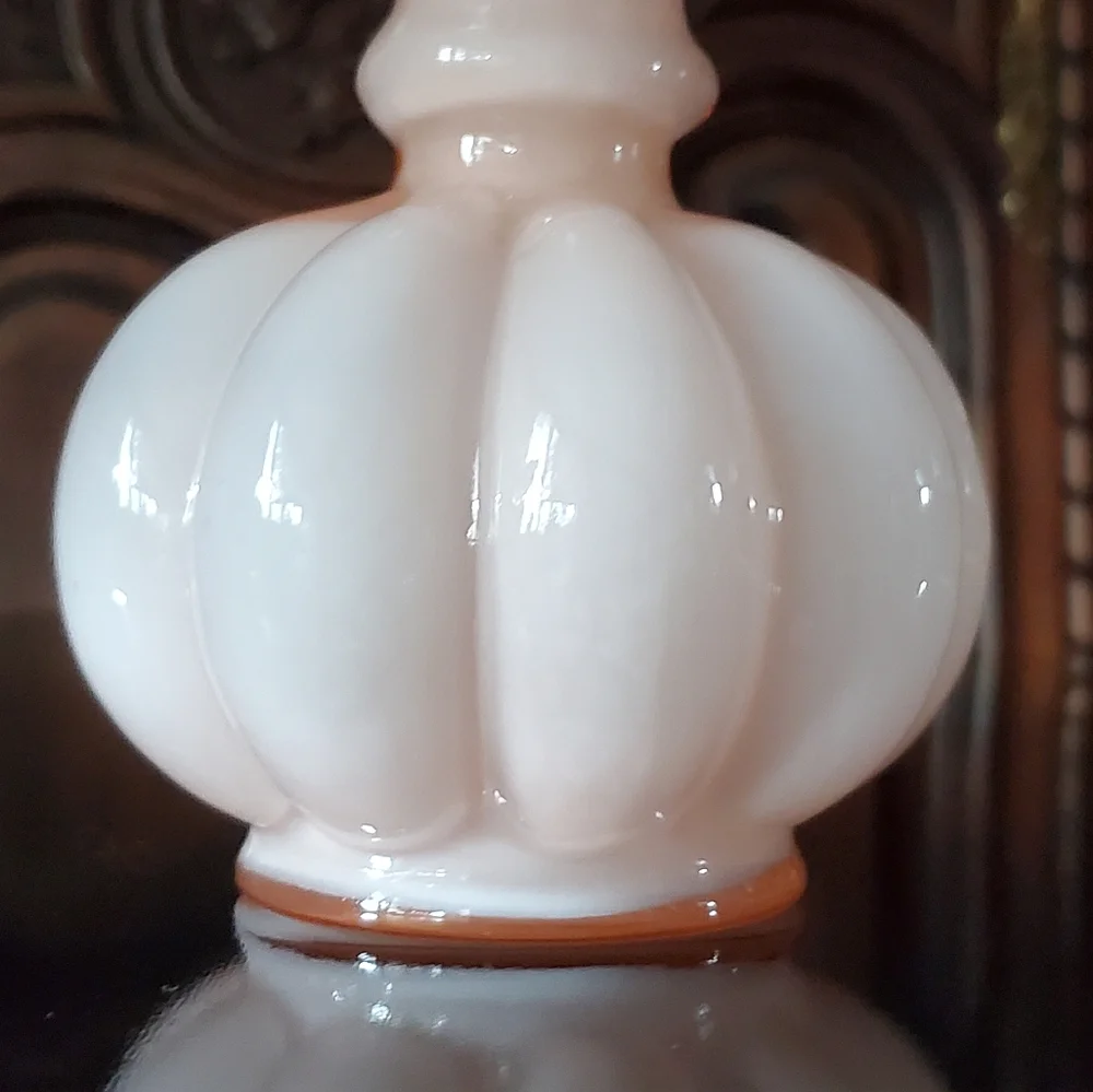 1940s Fenton Rosalene Melon Vase Dusty Rose Pink - Picture 3 of 9